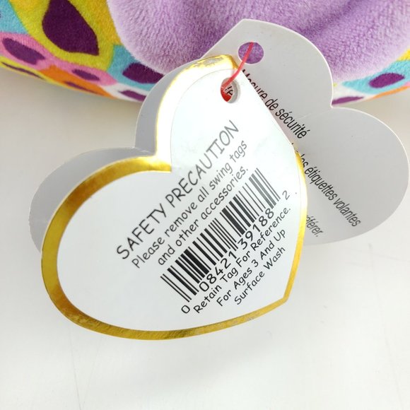 Ty Squish A Boos Giselle Plush 12" Stuffed Animal Rainbow Leopard Multicolor - Picture 9 of 9